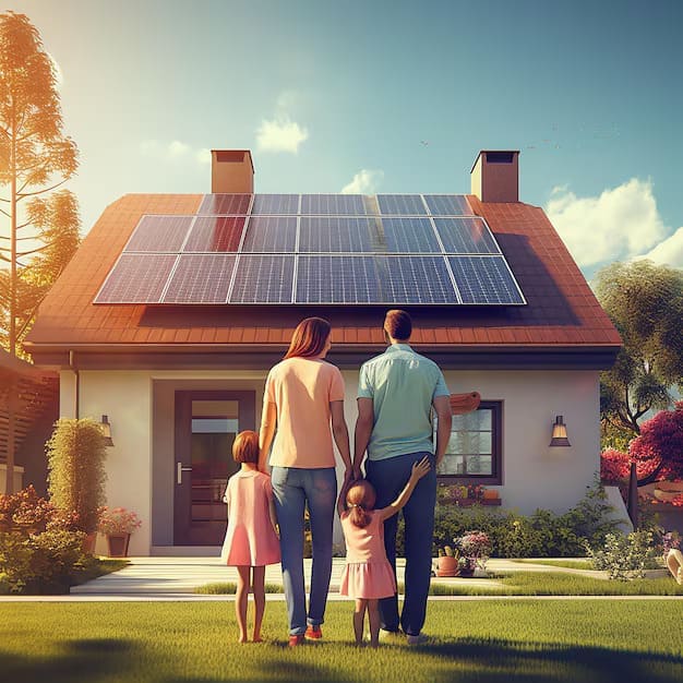 family house with solar panels