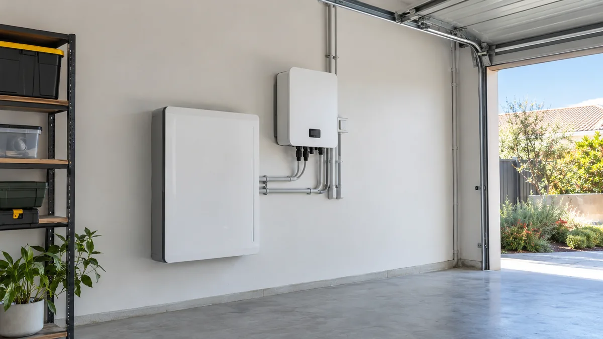 Solar battery installed in a Perth garage to cover the Synergy Midday Saver peak period